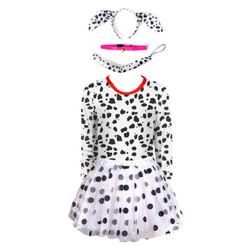 Kids Dalmatian Girl Costume Kit (Pink Collar)
