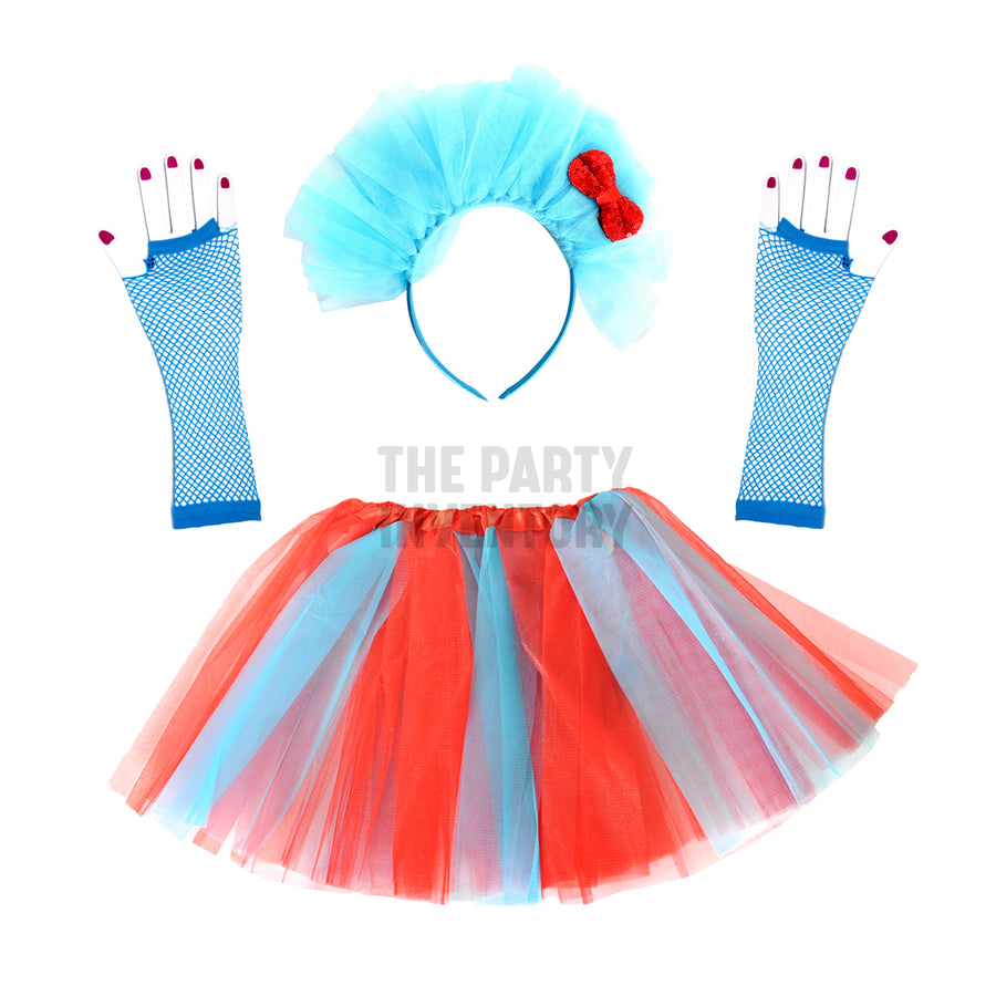 Silly Blue & Red Girl Costume Kit - Basic (Kids/Adults)