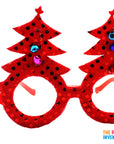 Sparkly Red Christmas Tree Party Glasses