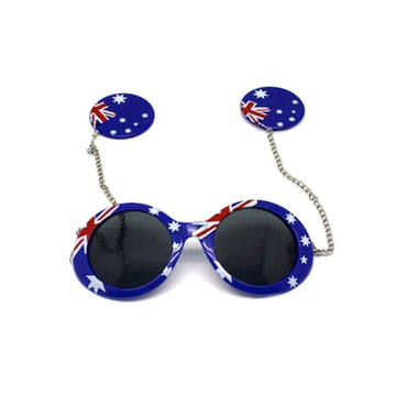 Australian Flag Party Glasses with Earrings
