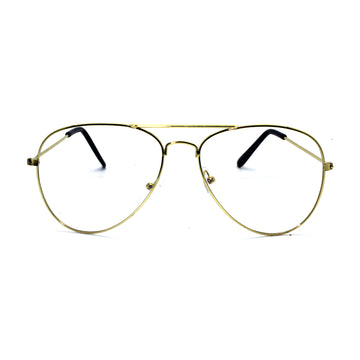 Aviator Party Glasses (Gold Frame with Clear Lens)