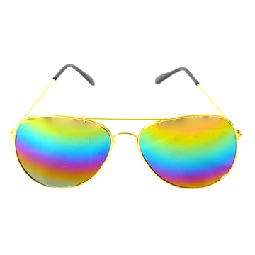 Aviator Party Glasses (Rainbow Mirror Lens)