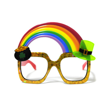 Rainbow with Pot of Gold Party Glasses