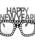 Happy New Year Bling Party Glasses (Black & Silver)