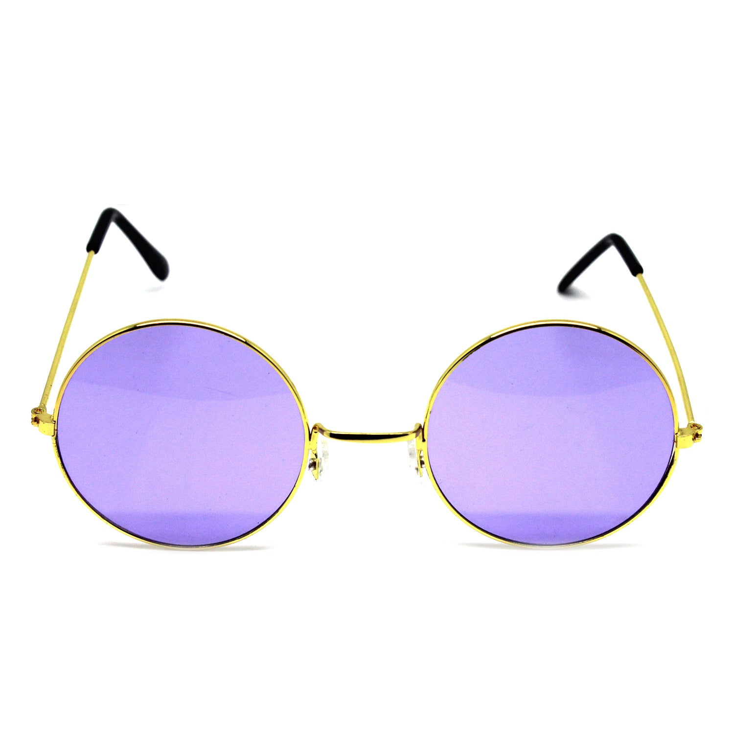 Purple Lens Hippie Party Glasses with Gold Rim