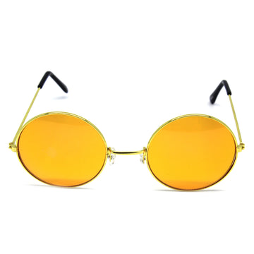 Orange Lens Hippie Party Glasses with Gold Rim