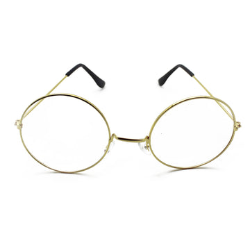 Clear Lens Hippie Party Glasses with Gold Rim