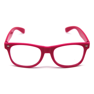 Hot Pink Wayfarer Party Glasses with Clear Lens