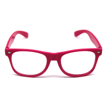 Hot Pink Wayfarer Party Glasses with Clear Lens