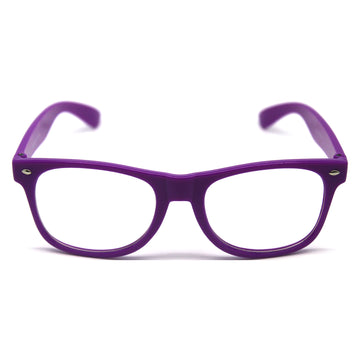 Purple Wayfarer Party Glasses with Clear Lens