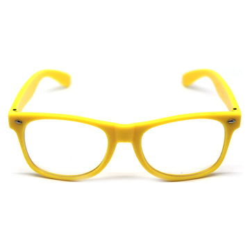 Yellow Wayfarer Party Glasses with Clear Lens