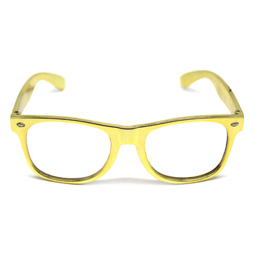 Gold Wayfarer Party Glasses with Clear Lens