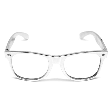 Silver Wayfarer Party Glasses with Clear Lens