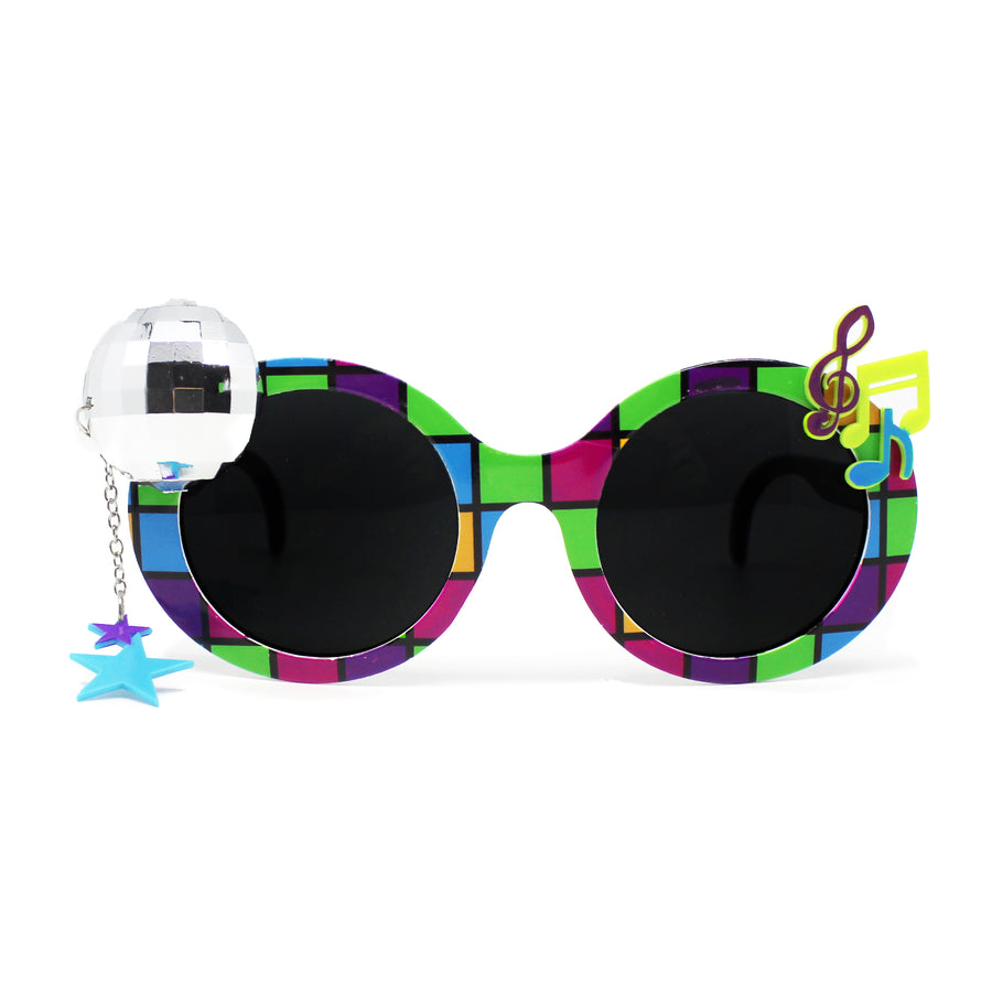 Neon 70s & 80s Disco Ball Party Glasses