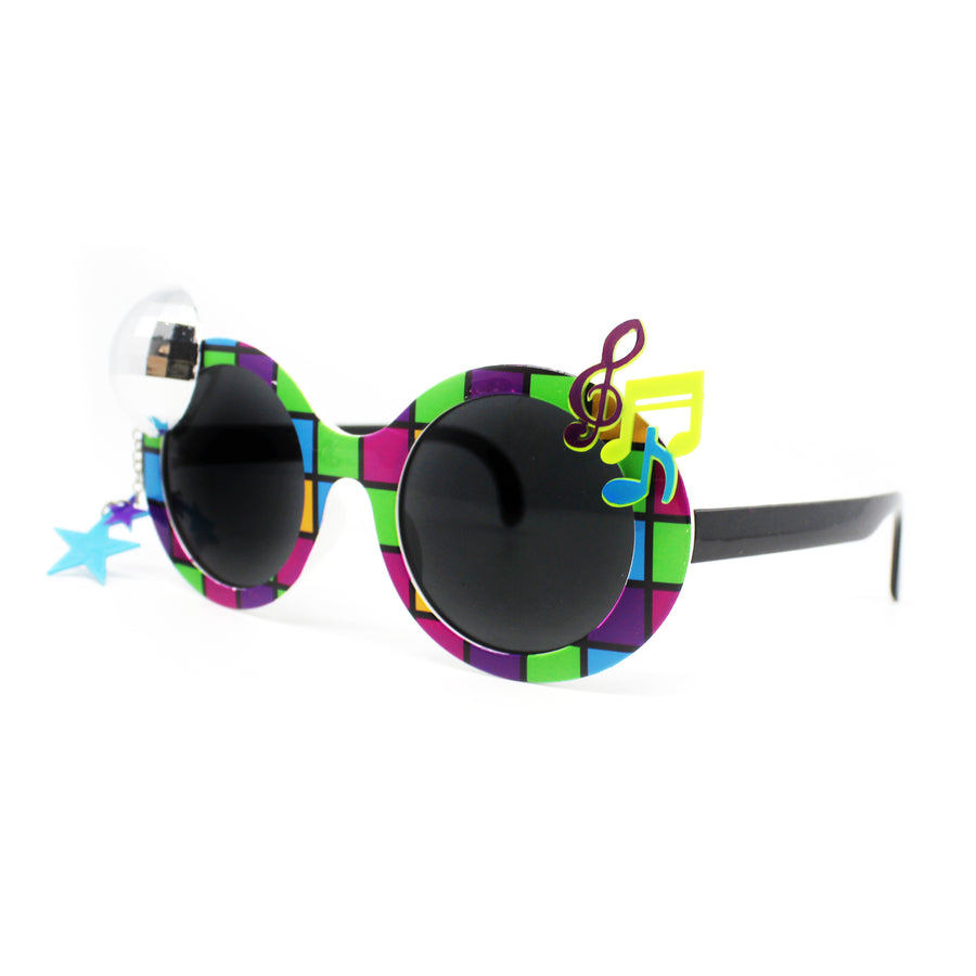 Neon 70s & 80s Disco Ball Party Glasses
