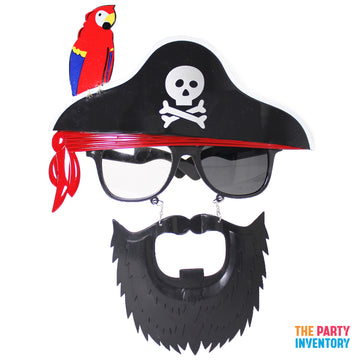 Pirate Party Glasses with Parrot and Beard