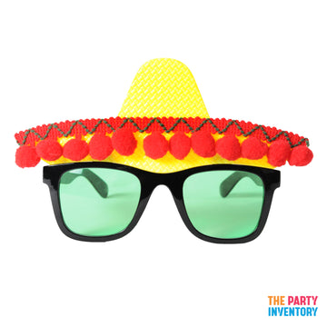 Mexican Sombrero Party Glasses with Pom Pom