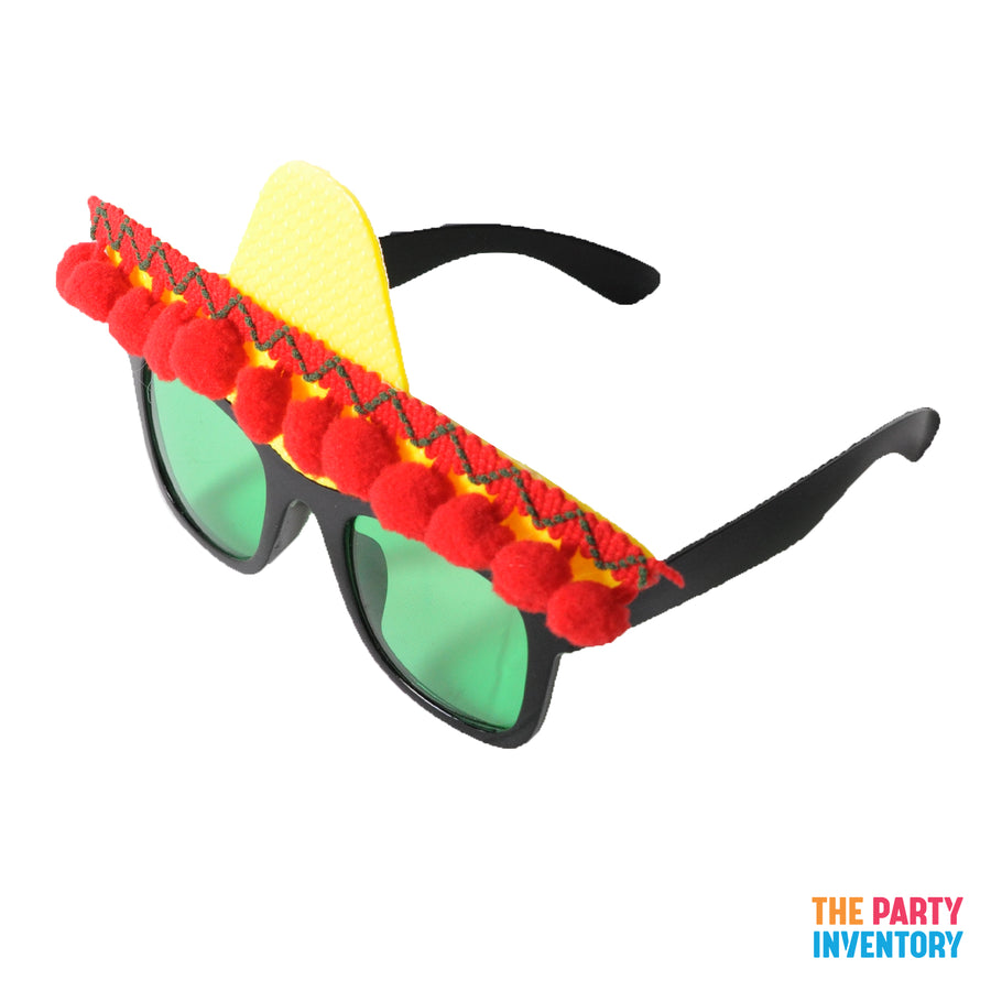 Mexican Sombrero Party Glasses with Pom Pom