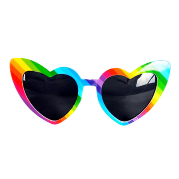 Rainbow Hearts Party Glasses