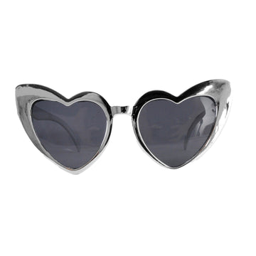 Silver Hearts Party Glasses