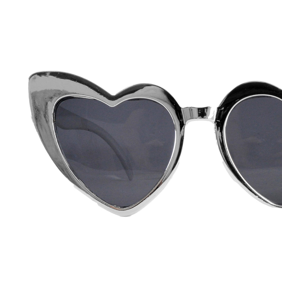 Silver Hearts Party Glasses