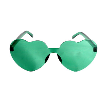 Green Hearts Perspex Party Glasses
