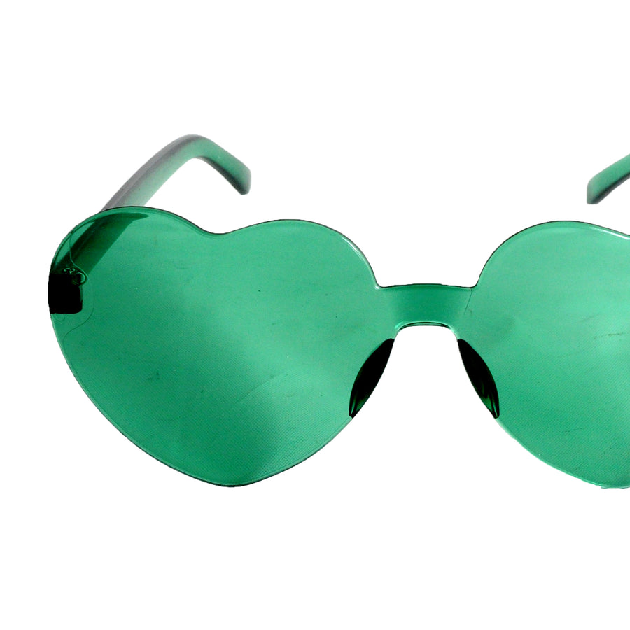 Green Hearts Perspex Party Glasses