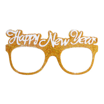 Happy New Year (Gold Glitter) Party Glasses