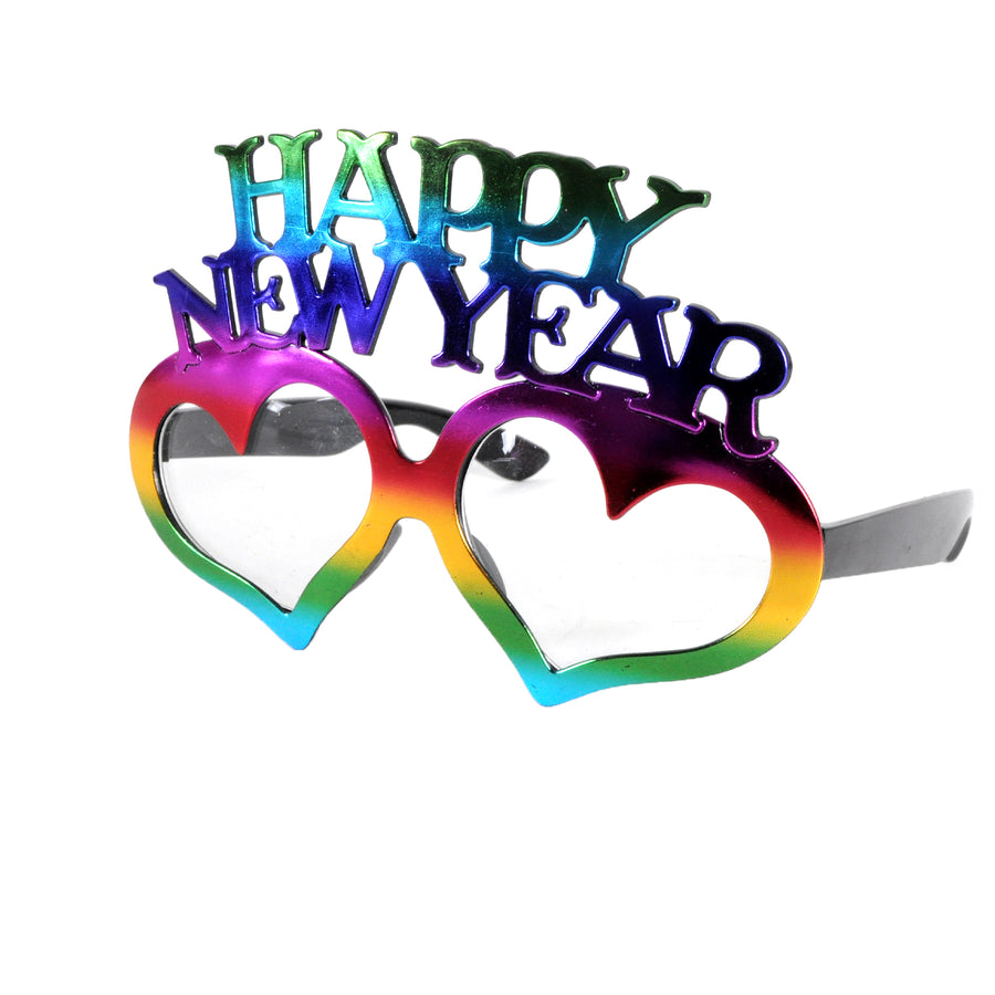 Happy New Year (Rainbow Heart) Party Glasses