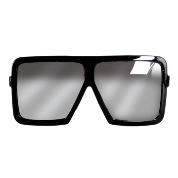 Square Framed Party Glasses (Black Mirror Lens)