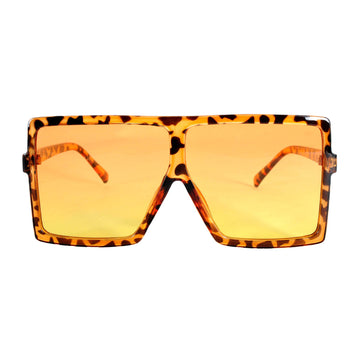Square Framed Party Glasses (Leopard)