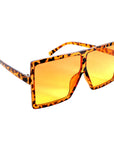 Square Framed Party Glasses (Leopard)