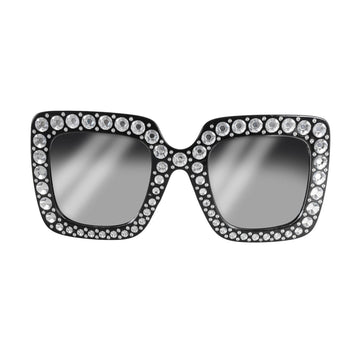 Square Diamanté Party Glasses (Black)