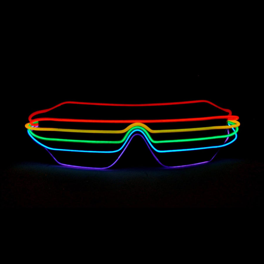 Light Up Rainbow Lines Party Glasses