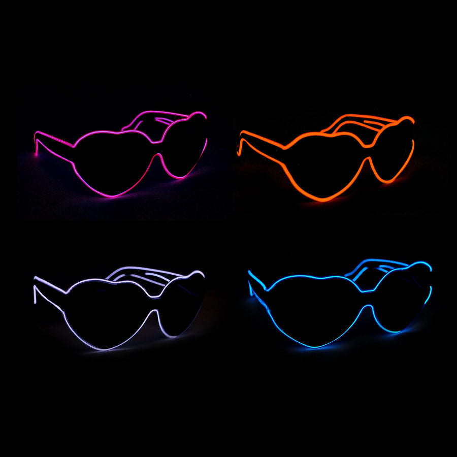 Light Up Heart Party Glasses