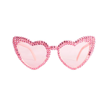 Pink Diamanté Heart Party Glasses
