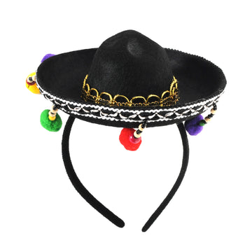 Sombrero Headband with Coloured Pom Poms