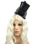 Mini Black Sequin Top Hat Headband