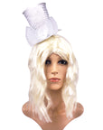 Mini White Sequin Top Hat Headband