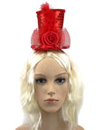 Mini Red Sequin Top Hat Headband