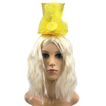Mini Gold Sequin Top Hat Headband