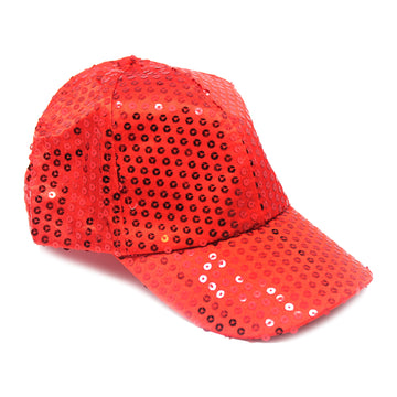 Sequin Baseball Cap (Red)