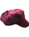 Maroon Corduroy 8 Panel Poor Boy Cap