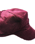 Maroon Corduroy 8 Panel Poor Boy Cap
