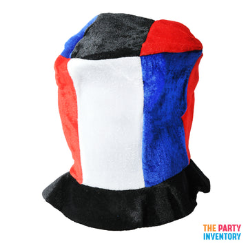 Red White Blue Stripe Fabric Top Hat