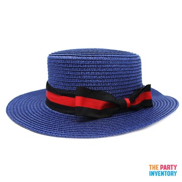 1920s Blue Straw Hat