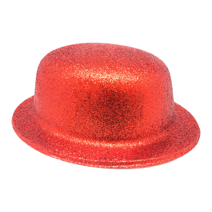 Glitter Bowler Hat (Red)