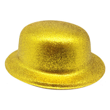 Glitter Bowler Hat (Gold)