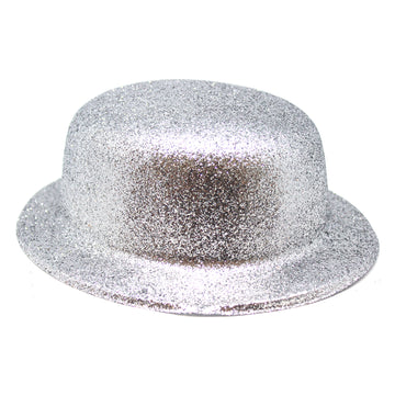 Glitter Bowler Hat (Silver)