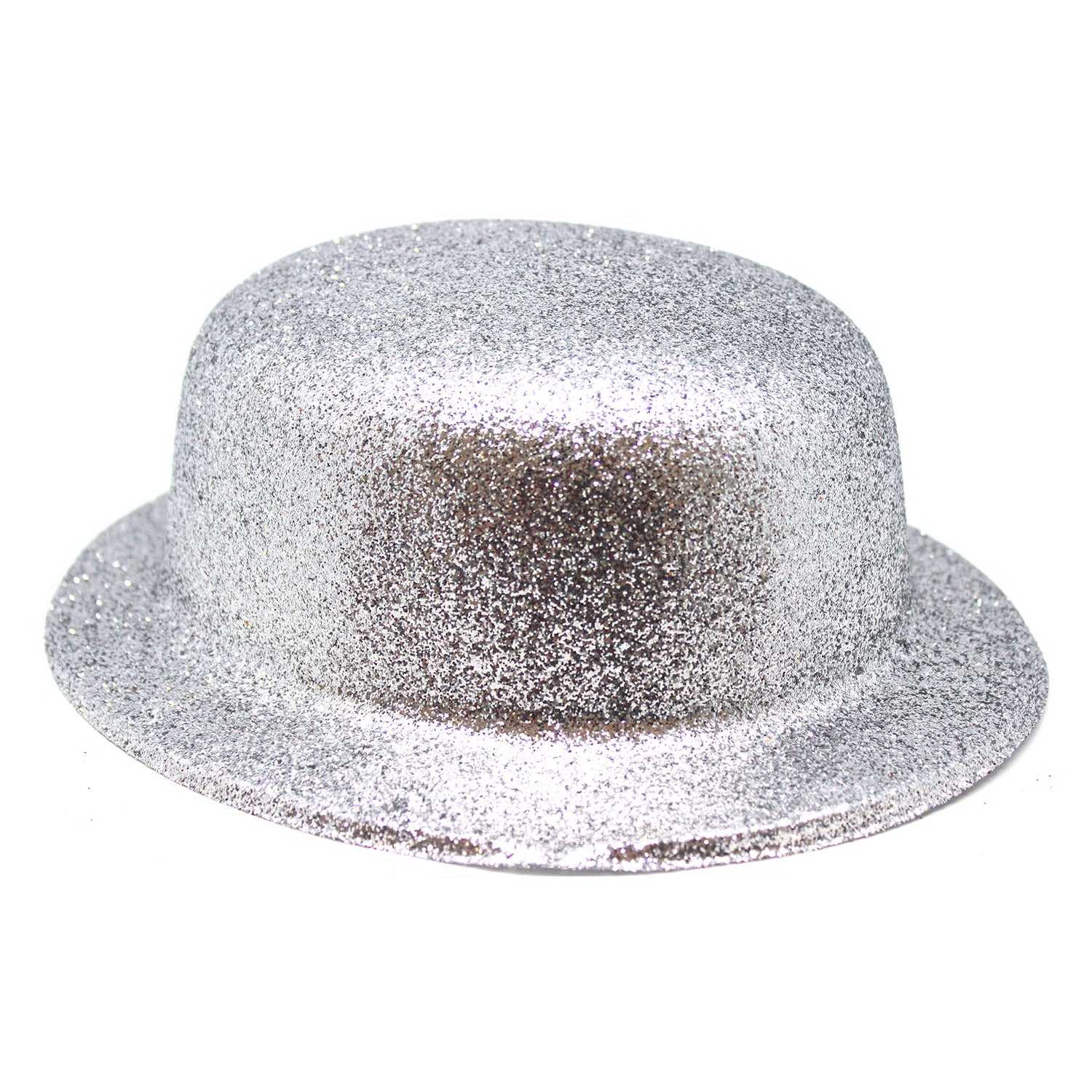 Glitter Bowler Hat Silver The Party Inventory